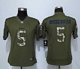 Women Nike Limited Minnesota Vikings #5 Bridgewater Green Salute To Service Jersey,baseball caps,new era cap wholesale,wholesale hats